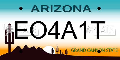 EO4A1T Arizona License Plate