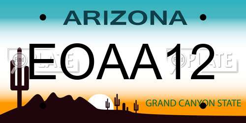 EOAA12 Arizona License Plate