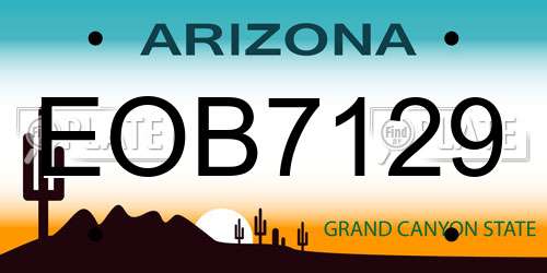 EOB7129 Arizona License Plate