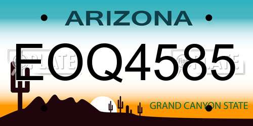 EOQ4585 Arizona License Plate