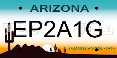 EP2A1G Arizona License Plate