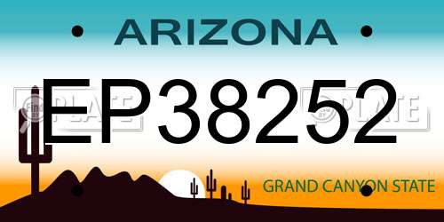 EP38252 Arizona License Plate