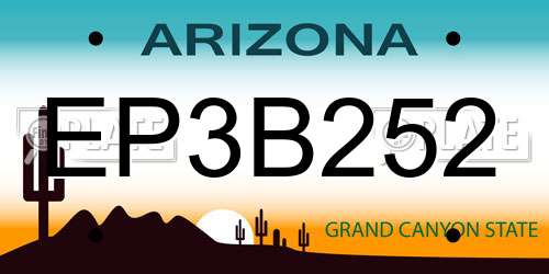 EP3B252 Arizona License Plate