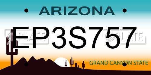 EP3S757 Arizona License Plate