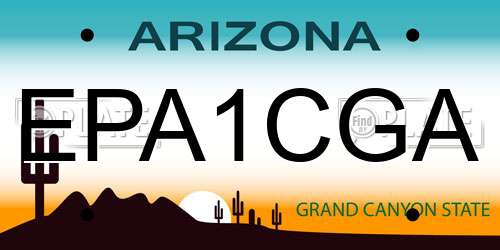EPA1CGA Arizona License Plate
