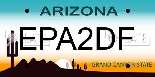EPA2DF Arizona License Plate