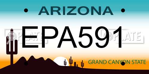EPA591 Arizona License Plate
