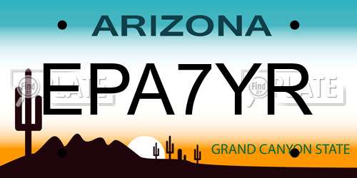 EPA7YR Arizona License Plate