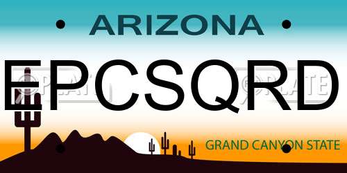 EPCSQRD Arizona License Plate