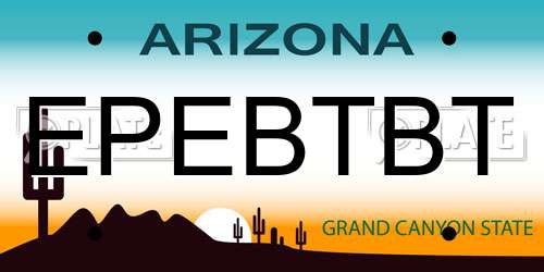 EPEBTBT Arizona License Plate