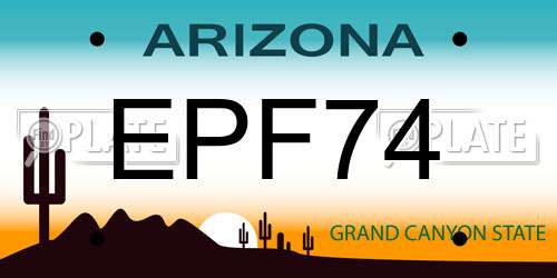 EPF74 Arizona License Plate