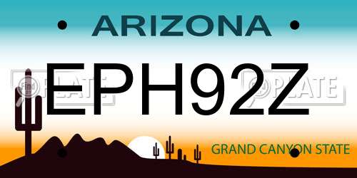 EPH92Z Arizona License Plate