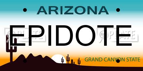 EPIDOTE Arizona License Plate