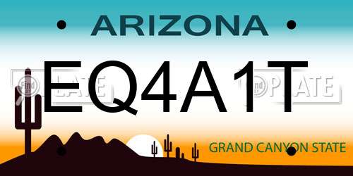 EQ4A1T Arizona License Plate