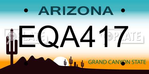 EQA417 Arizona License Plate