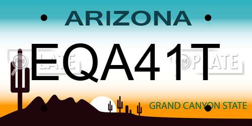 EQA41T Arizona License Plate