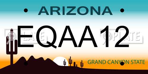 EQAA12 Arizona License Plate