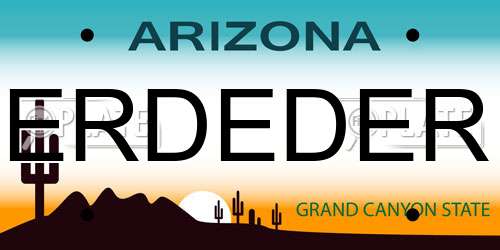 ERDEDER Arizona License Plate