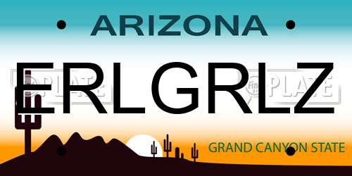 ERLGRLZ Arizona License Plate