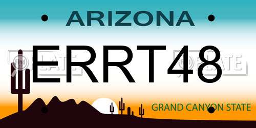 ERRT48 Arizona License Plate