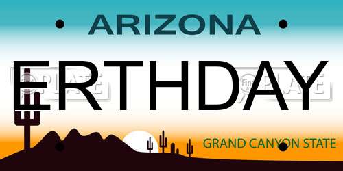 ERTHDAY Arizona License Plate