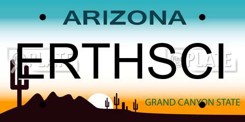 ERTHSCI Arizona License Plate