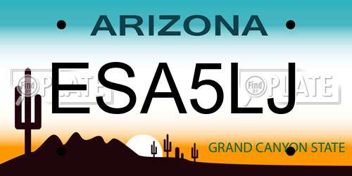 ESA5LJ Arizona License Plate