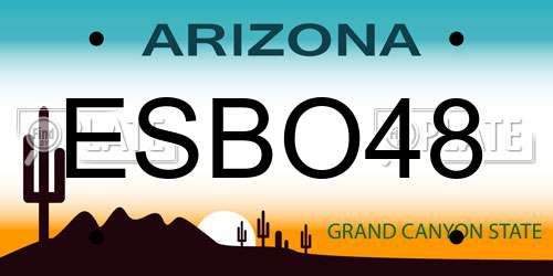 ESBO48 Arizona License Plate