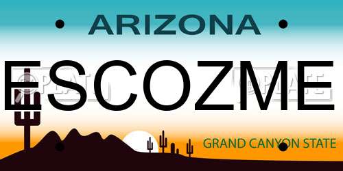 ESCOZME Arizona License Plate