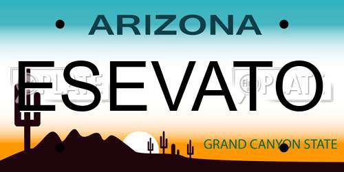 ESEVATO Arizona License Plate