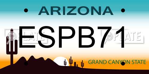 ESPB71 Arizona License Plate