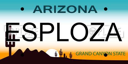 ESPLOZA Arizona License Plate
