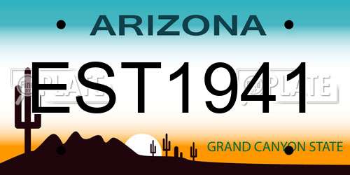 EST1941 Arizona License Plate