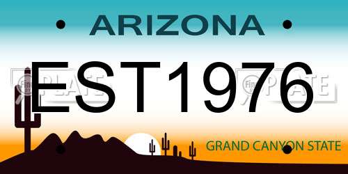 EST1976 Arizona License Plate