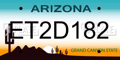 ET2D182 Arizona License Plate