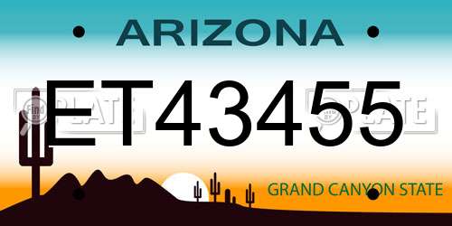 ET43455 Arizona License Plate