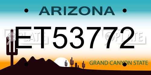 ET53772 Arizona License Plate