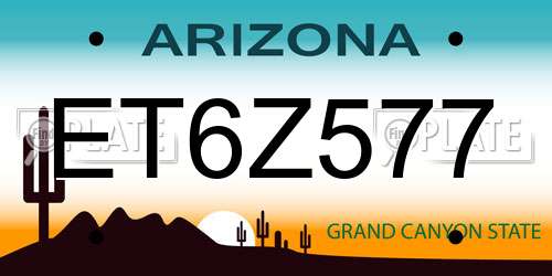 ET6Z577 Arizona License Plate