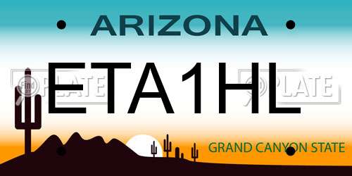 ETA1HL Arizona License Plate
