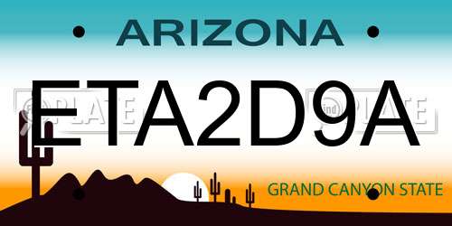 ETA2D9A Arizona License Plate