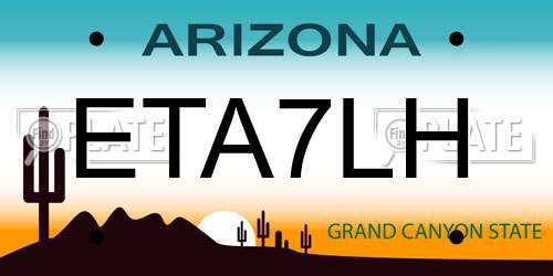 ETA7LH Arizona License Plate
