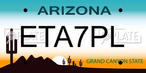 ETA7PL Arizona License Plate