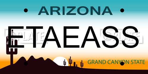 ETAEASS Arizona License Plate