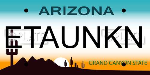 ETAUNKN Arizona License Plate