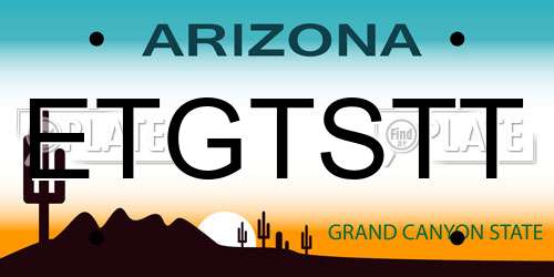 ETGTSTT Arizona License Plate