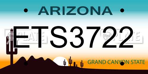 ETS3722 Arizona License Plate