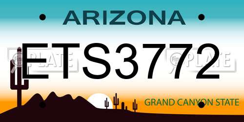 ETS3772 Arizona License Plate