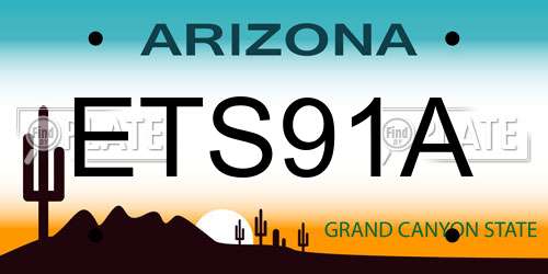 ETS91A Arizona License Plate