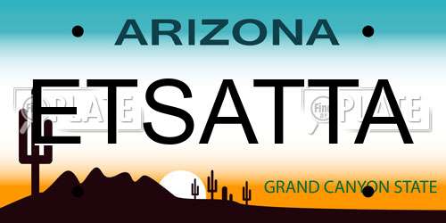 ETSATTA Arizona License Plate