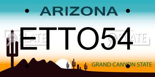 ETTO54 Arizona License Plate